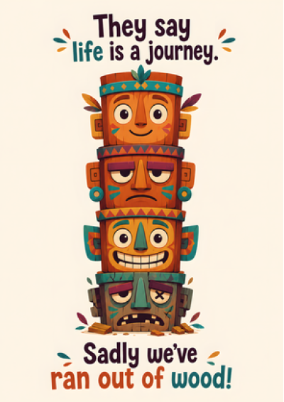 Out Of Wood Totem — Life Is A Journey
