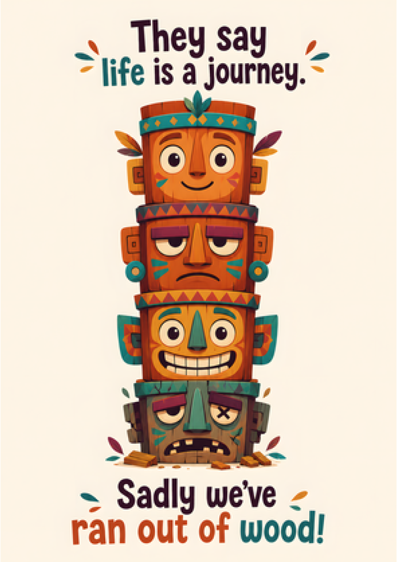 Out Of Wood Totem — Life Is A Journey