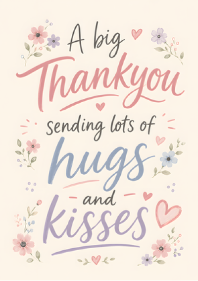 A Big Thank You Hugs And Kisses