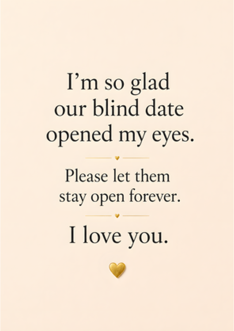 Our Blind Date Opened My Eyes