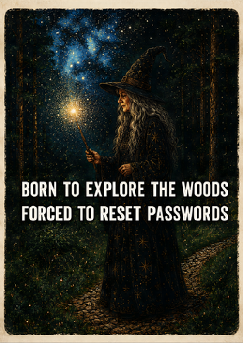 Born to Explore the Woods, Forced to Reset Passwords