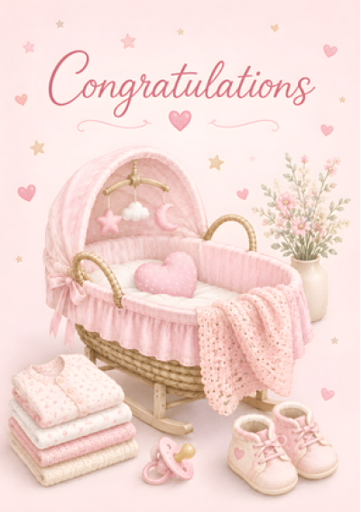 Congratulations New Baby Girl Crib