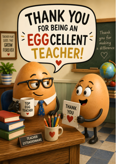 Eggcellent Teacher Thank You