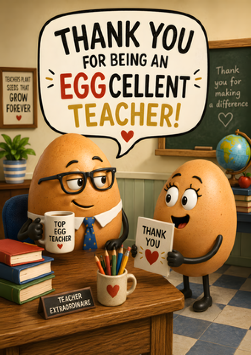 Eggcellent Teacher Thank You