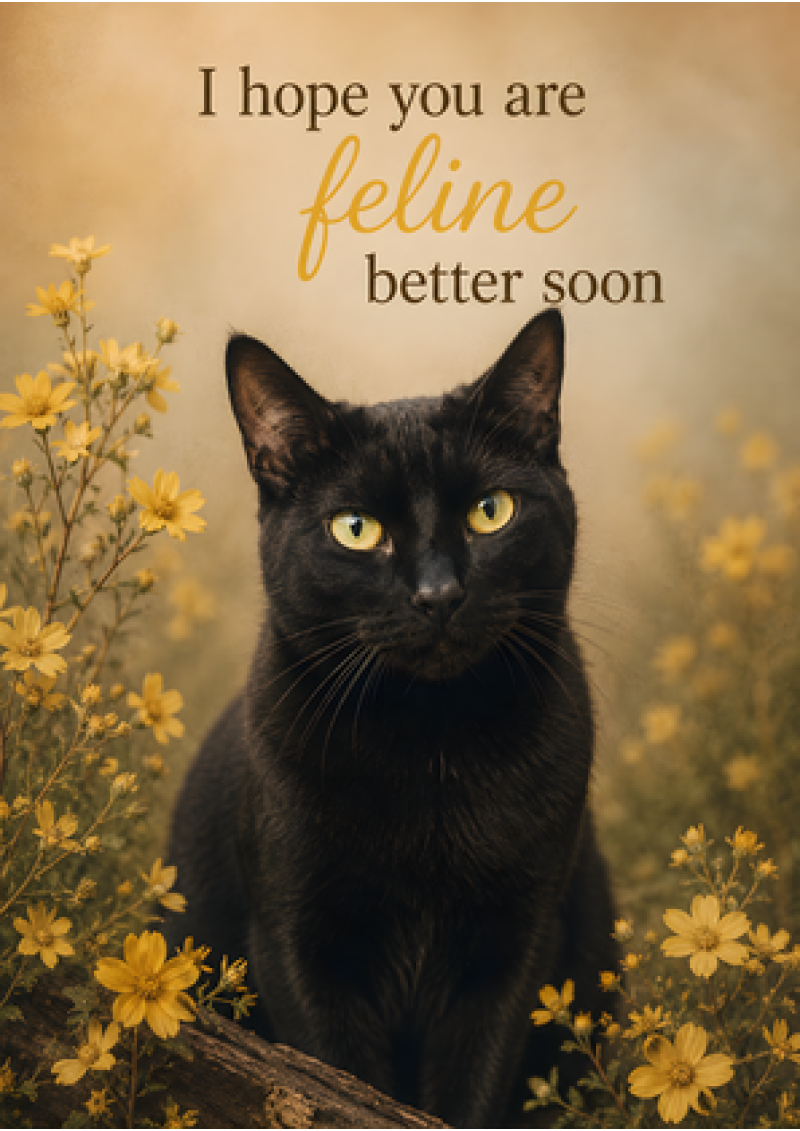 Feline Better Soon (Black Cat)