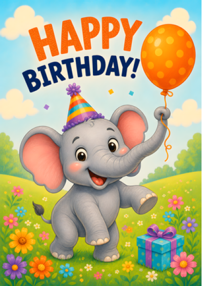 Happy Birthday Baby Elephant