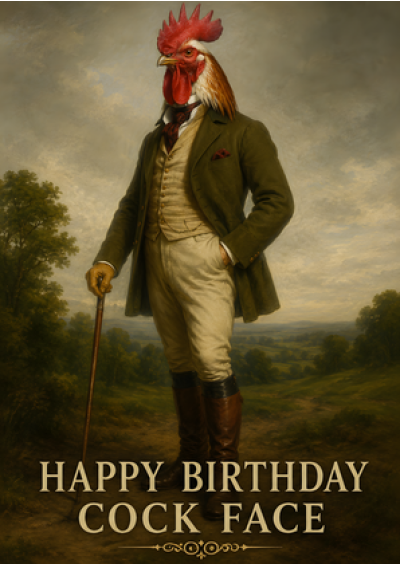 Happy Birthday Cock Face (Rooster)