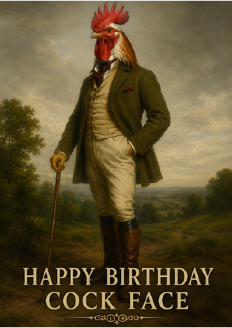 Happy Birthday Cock Face (Rooster)
