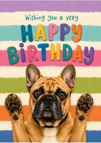 Happy Birthday - French Bulldog Paws
