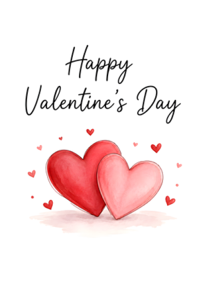 Happy Valentine's Day (Two Hearts)