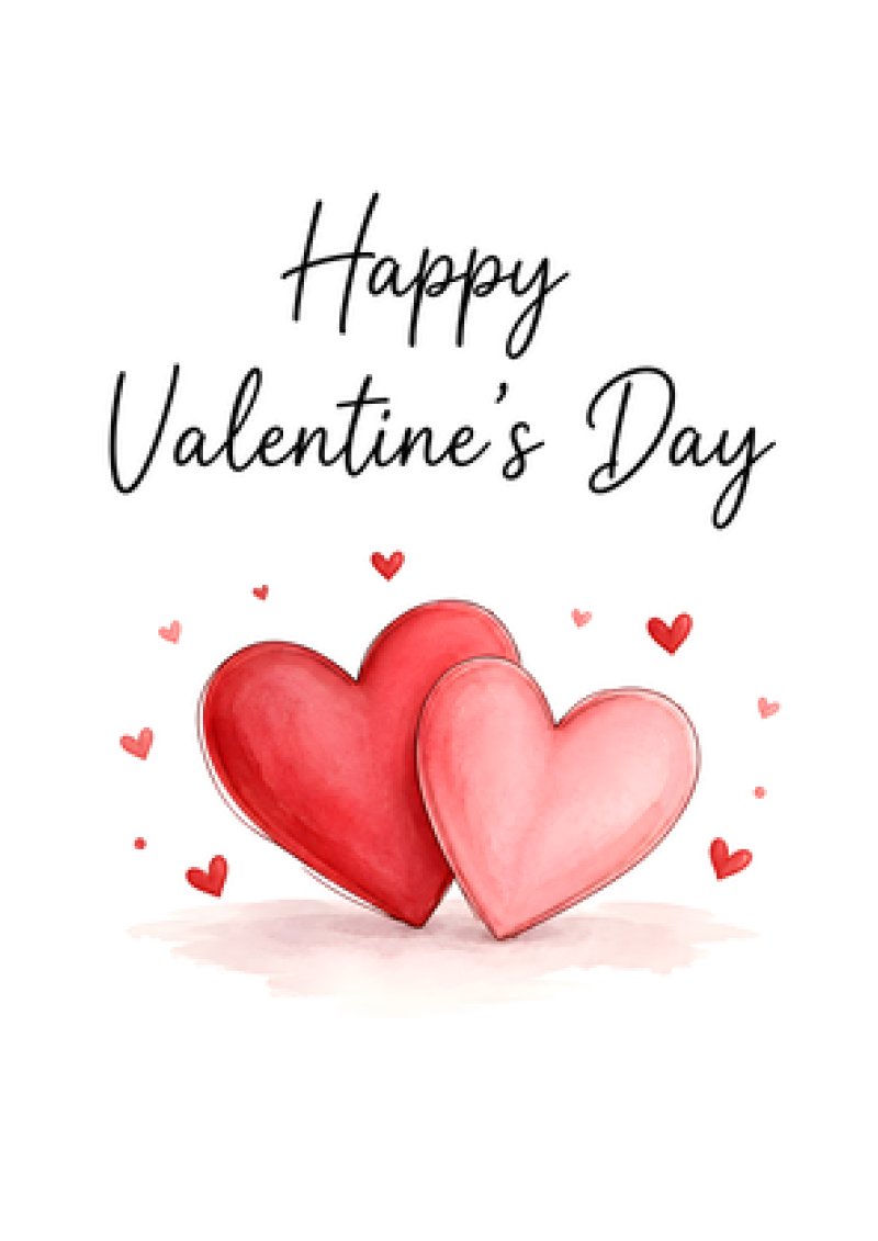 Happy Valentine's Day (Two Hearts)