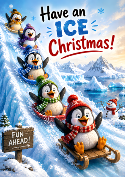 Have an Ice Christmas Penguins