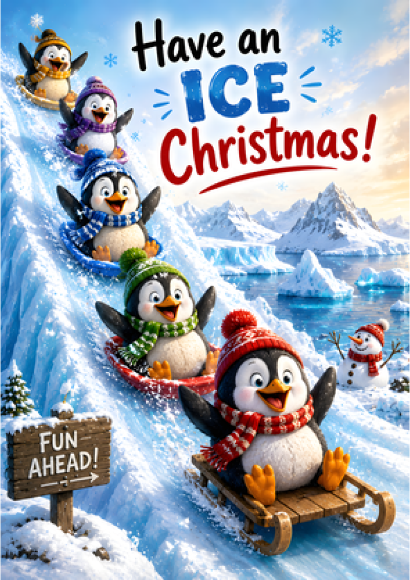 Have an Ice Christmas Penguins
