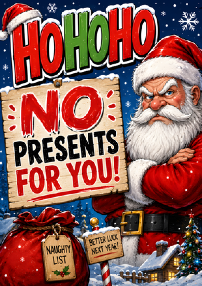 Ho Ho Ho, No Presents for You!