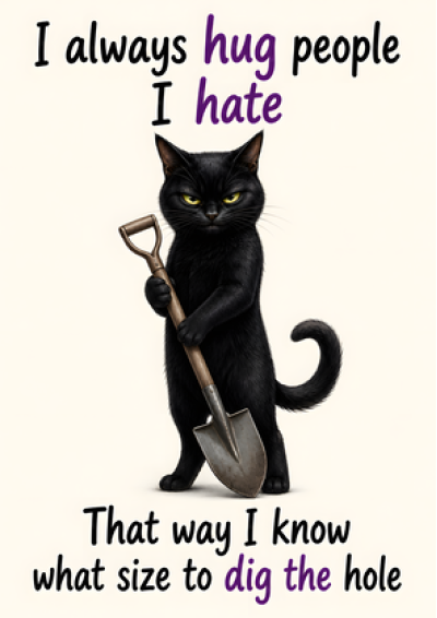I Hug People I Hate (Shovel Cat)