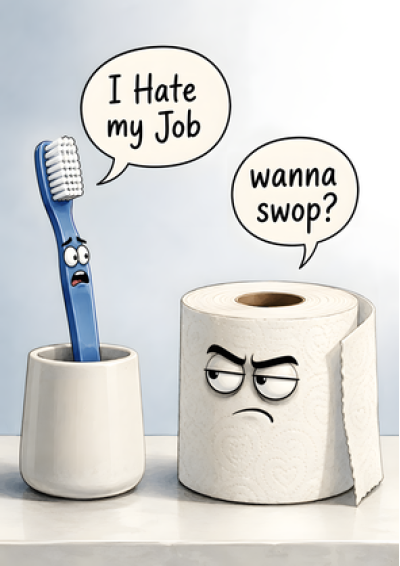 I Hate My Job, Wanna Swop? (Toothbrush & Toilet Roll)