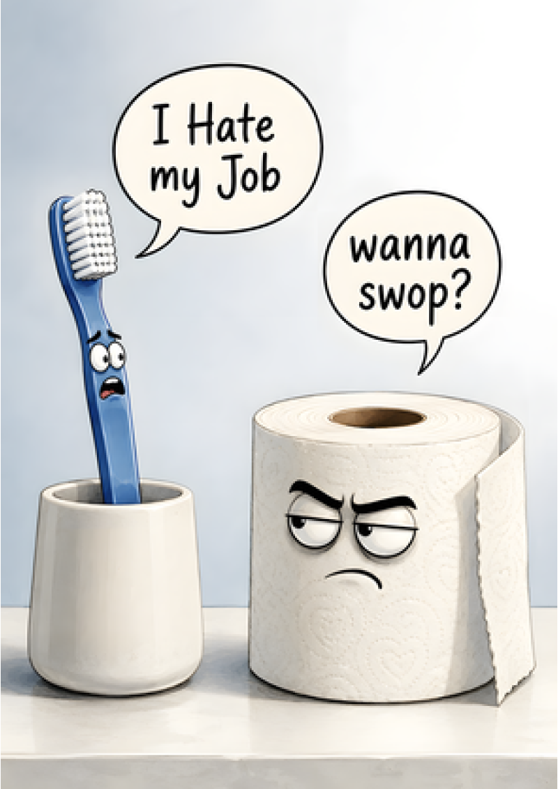 I Hate My Job, Wanna Swop? (Toothbrush & Toilet Roll)