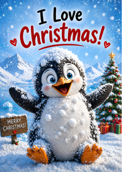 I Love Christmas Penguin