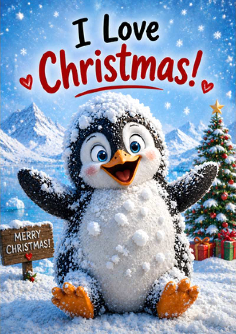 I Love Christmas Penguin