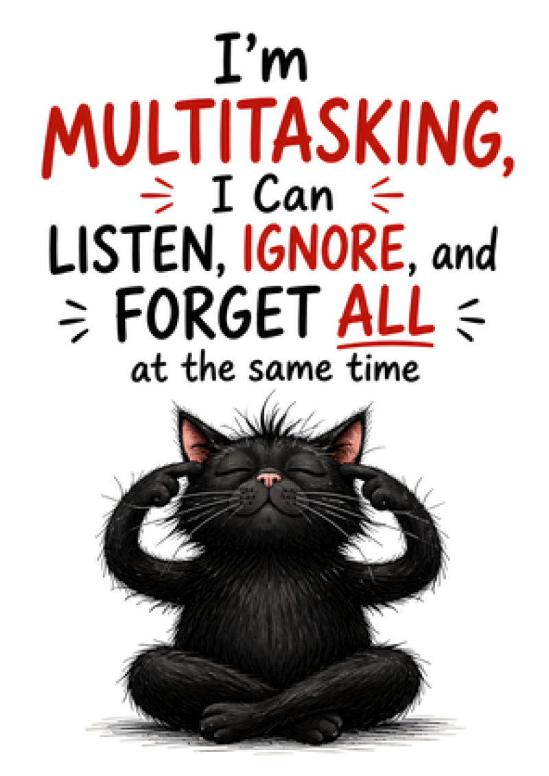 I'm Multitasking (Listen, Ignore, Forget)