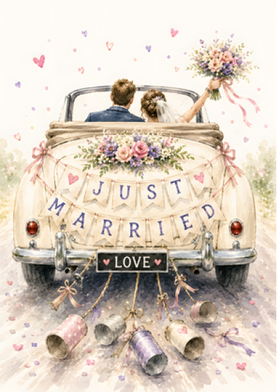 Just Married (Vintage Car)