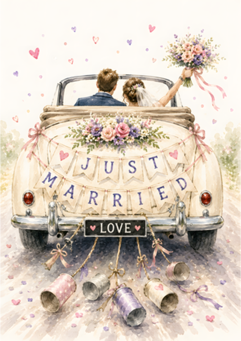Just Married (Vintage Car)