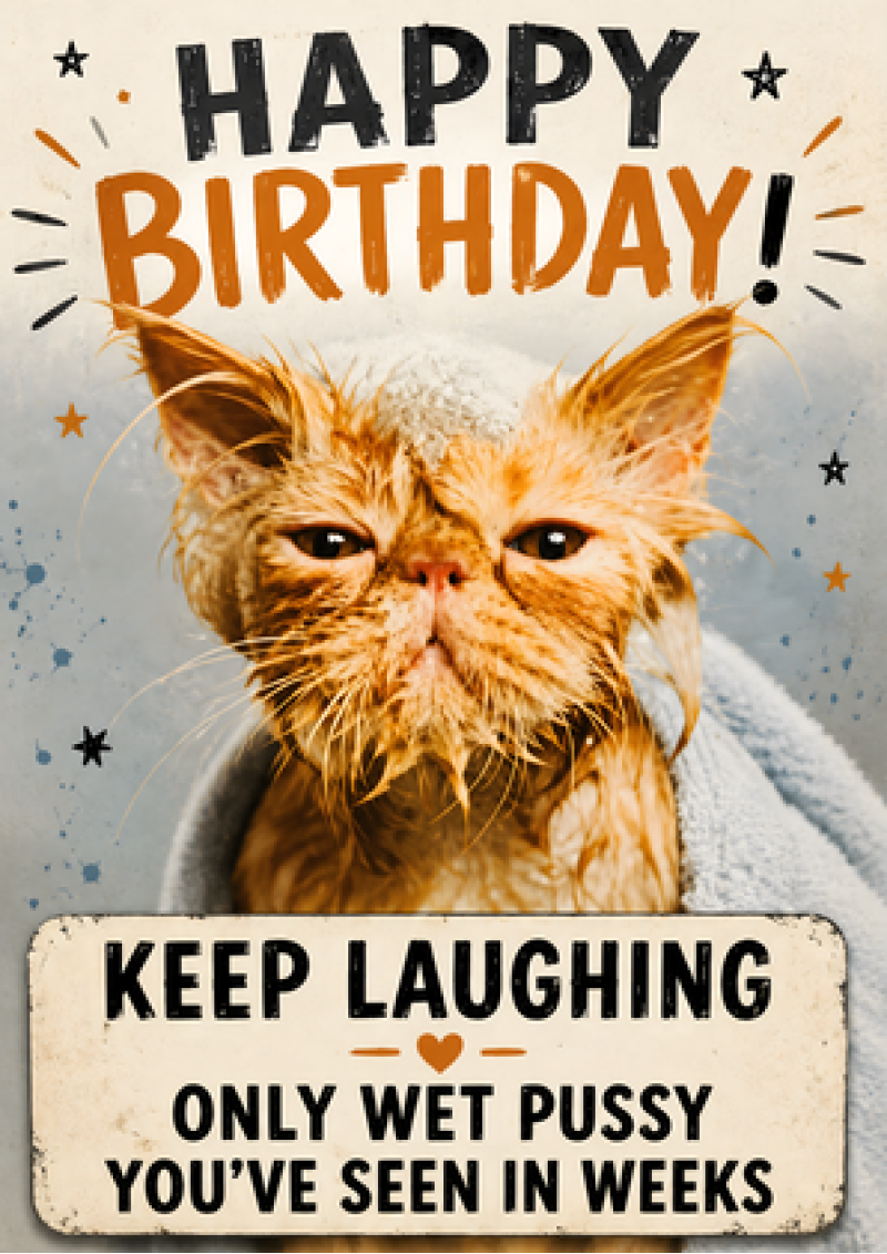 Keep Laughing (Wet Cat)