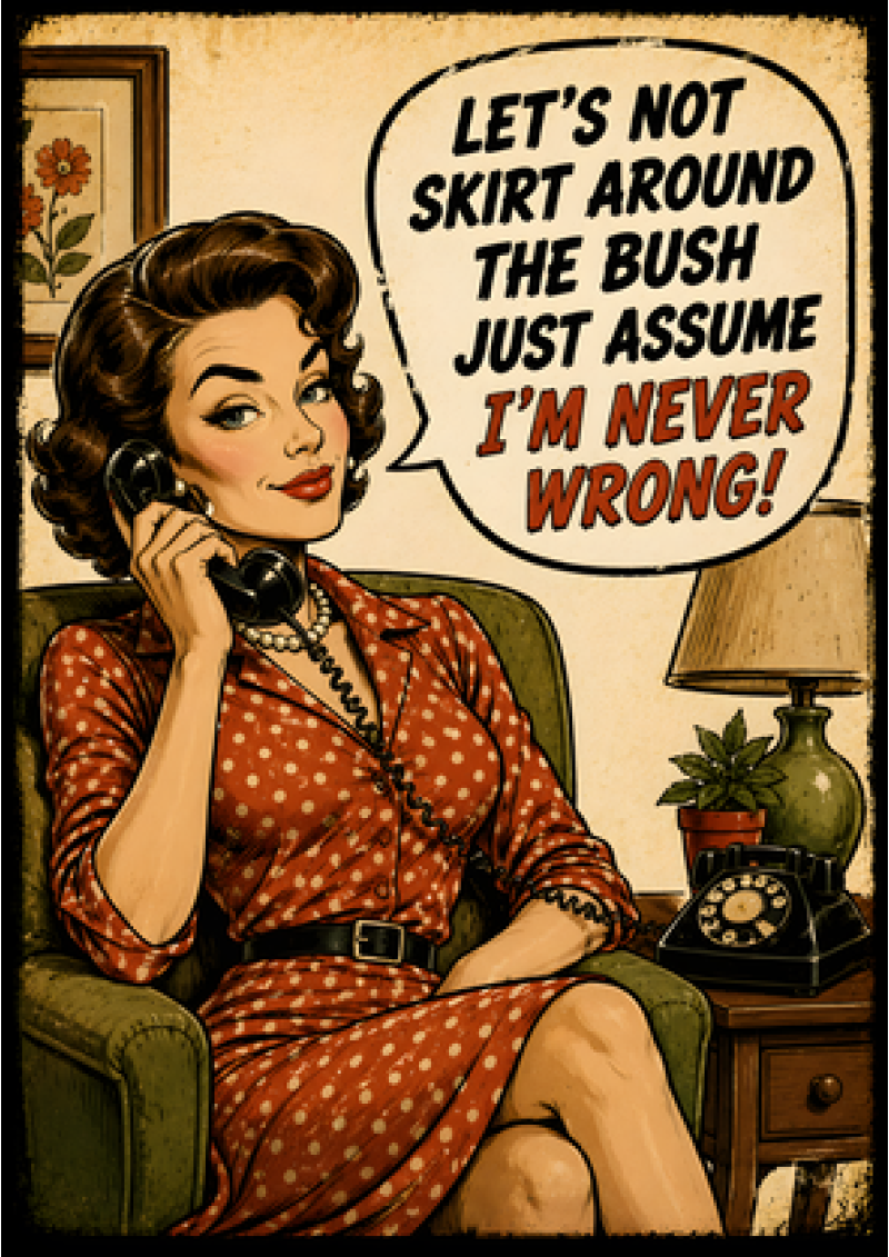 Let's Not Skirt Around the Bush – I'm Never Wrong
