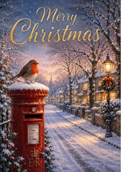 Merry Christmas (Robin & Postbox)
