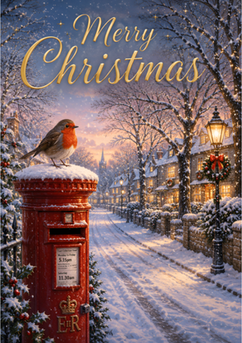 Merry Christmas (Robin & Postbox)