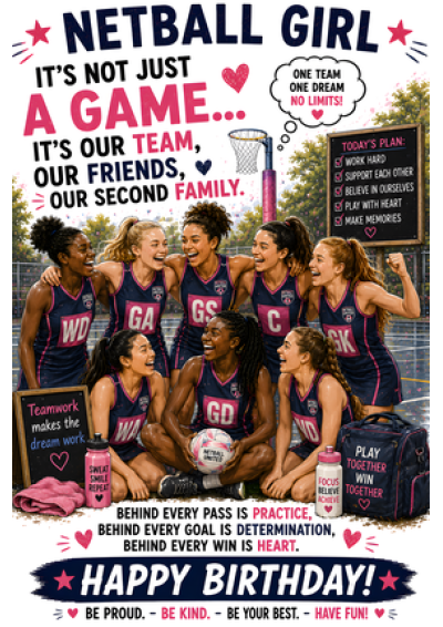 Netball Girl Birthday