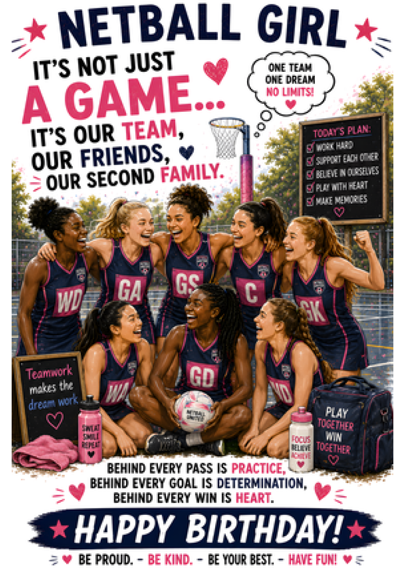 Netball Girl Birthday