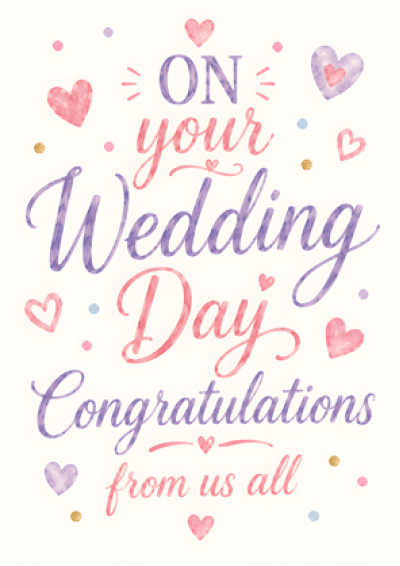 On Your Wedding Day — Congratulations From Us All