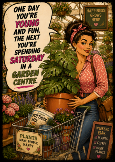 One Day Young, The Next Saturday in a Garden Centre