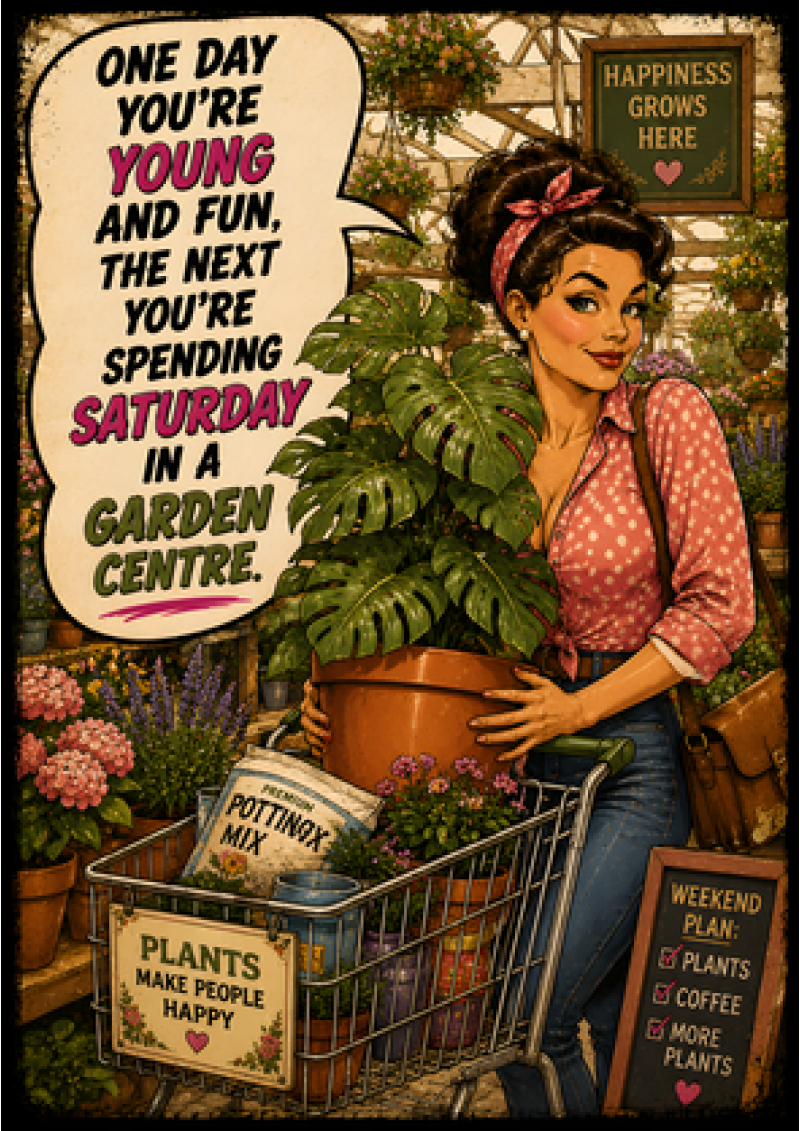 One Day Young, The Next Saturday in a Garden Centre