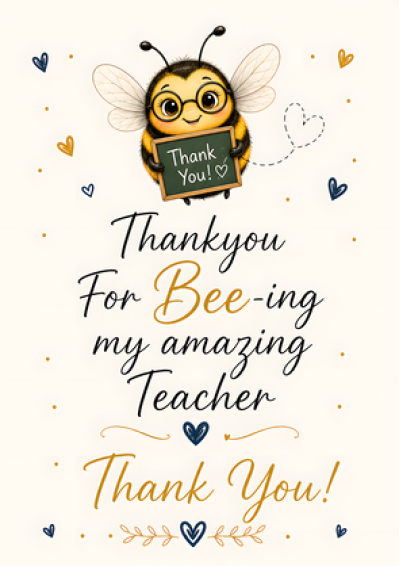 Thank You For Bee-ing Amazing Teacher