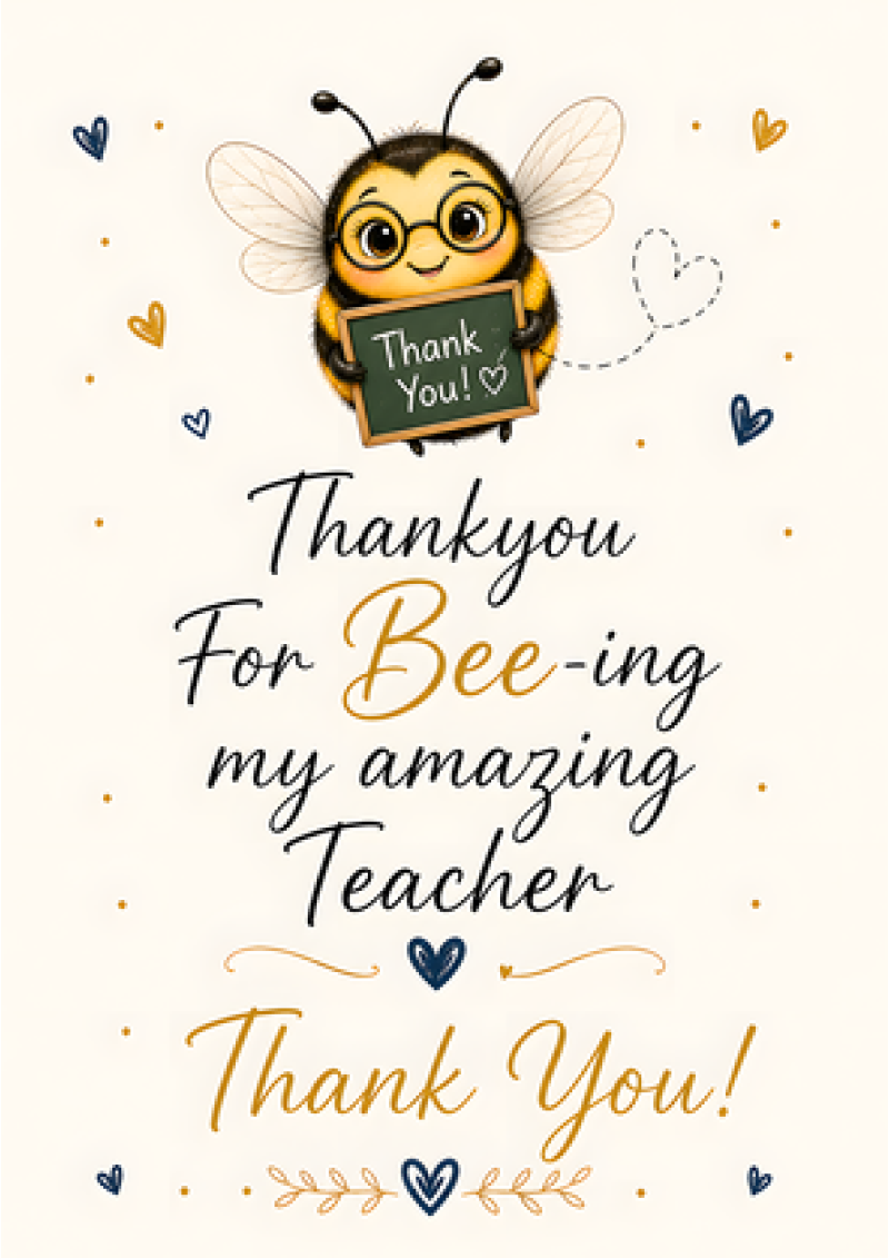 Thank You For Bee-ing Amazing Teacher