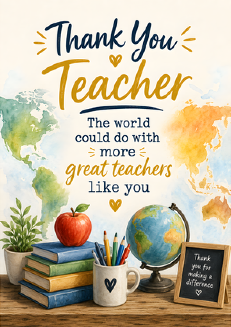 Thank You Teacher World Needs More Like You