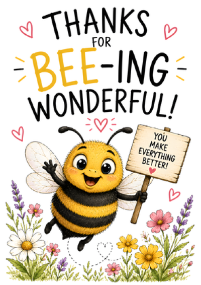Thanks For Bee-ing Wonderful