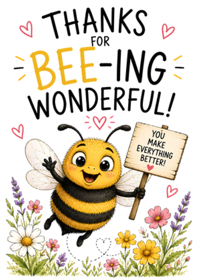 Thanks For Bee-ing Wonderful