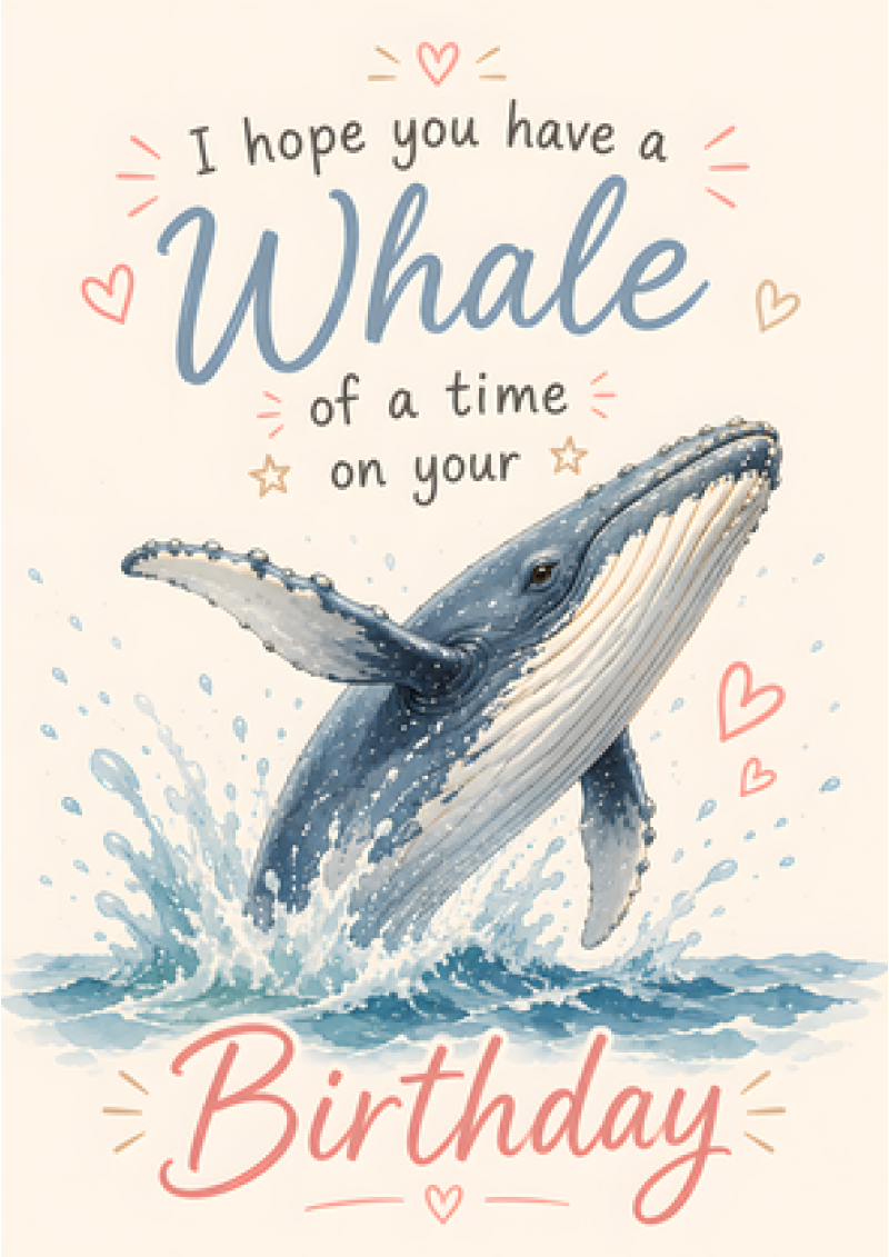 Whale of a Time – Happy Birthday