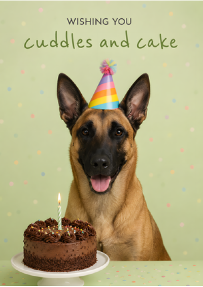 Wishing You Cuddles And Cake (Dog)