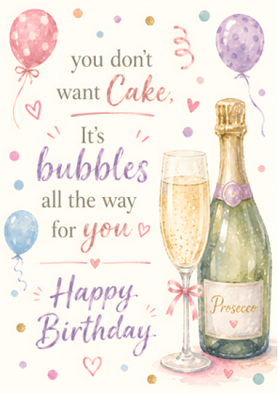 You Don't Want Cake, It's Bubbles All The Way