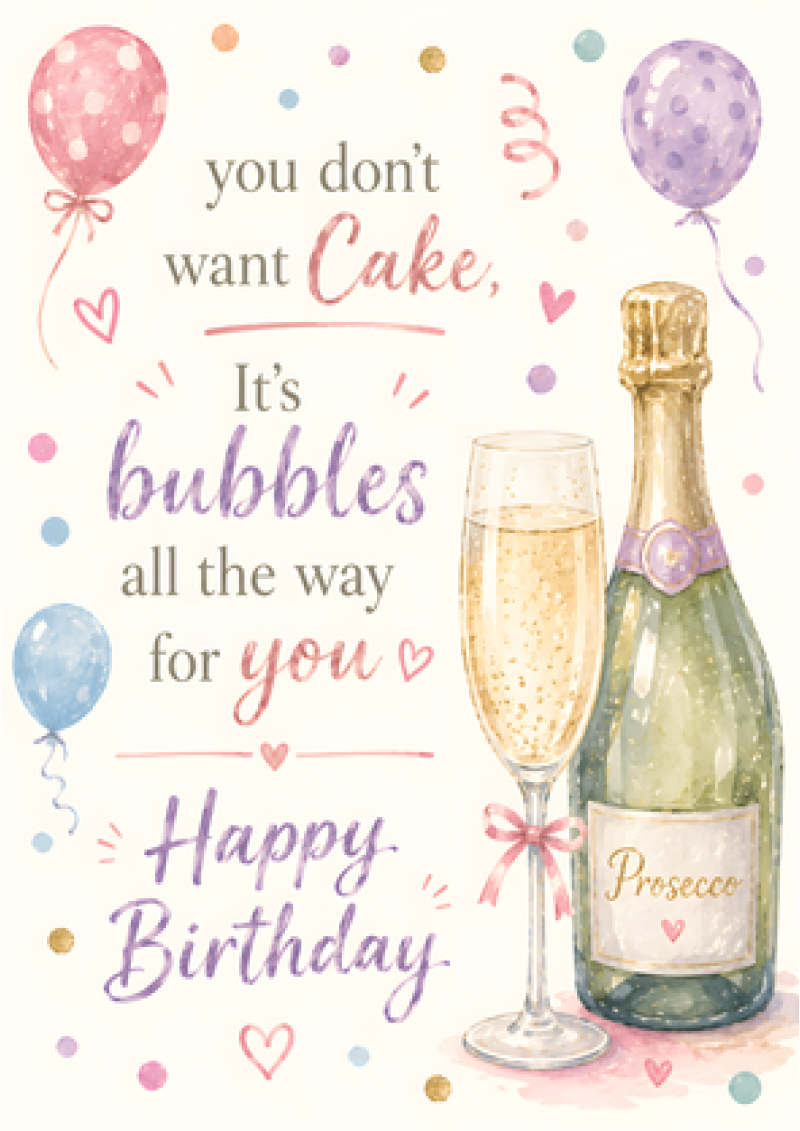 You Don't Want Cake, It's Bubbles All The Way